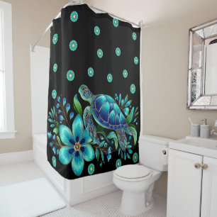 Sea turtle shower curtain