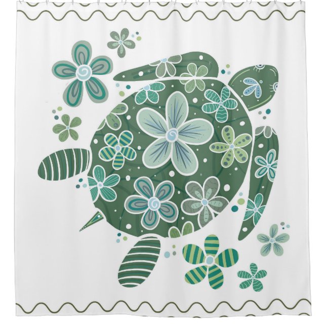 Sea Turtle Shower Curtain (Front)