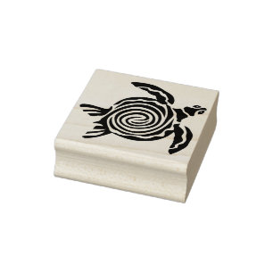 sea turtle silhouette art stamp