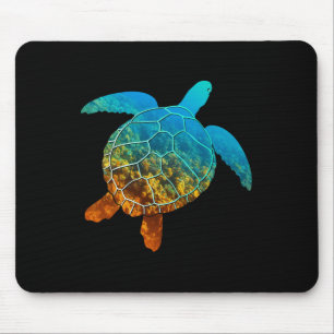 Sea Turtle Silhouette Earth Day And Ocean Week Lon Mouse Mat