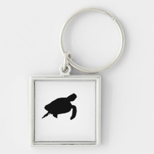 Sea Turtle Silhouette Key Ring