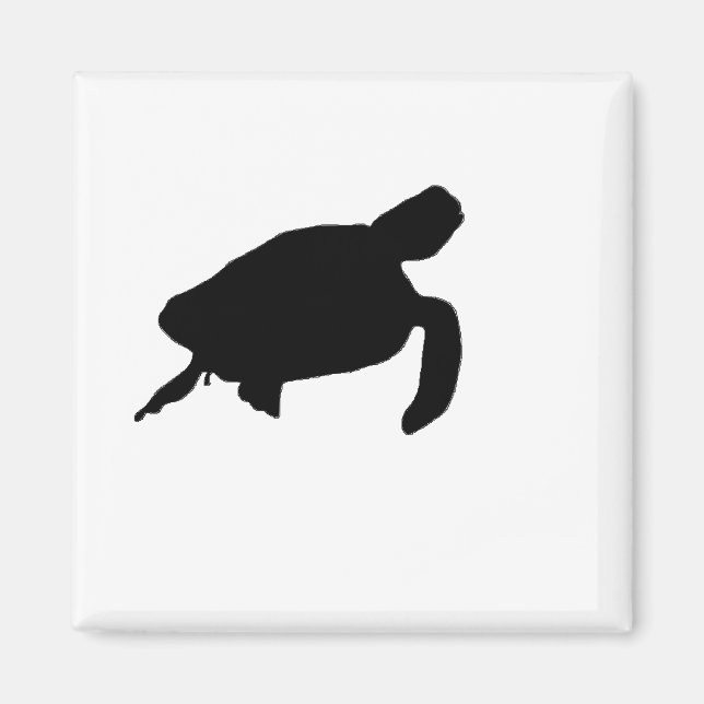 Sea Turtle Silhouette Magnet (Front)