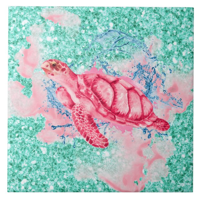 Sea Turtle splash Tile (Front)