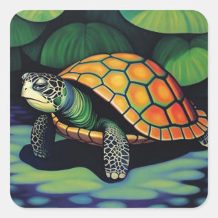 Sea Turtle Square Sticker