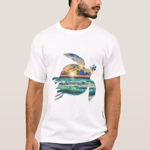 Sea Turtle Sunset Beach T-Shirt