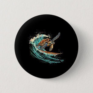 Sea Turtle Surfing Ocean Sea Turtle Ocean Sea Anim 6 Cm Round Badge