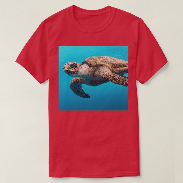 Sea Turtle Swimming T-Shirt (Design Front)