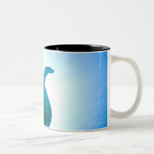 Sea turtle swimming underwater Two-Tone coffee mug