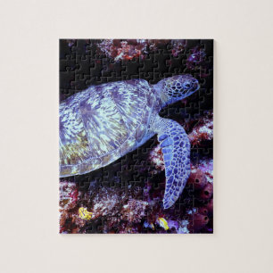 Sea Turtle Swimming with Live Coral Jigsaw Puzzle