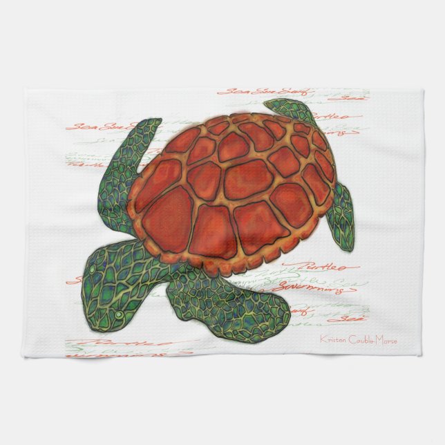 Sea Turtle Tea Towel (Horizontal)