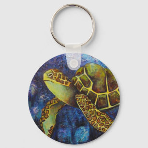 Sea Turtle, Texture Art Products Key Ring