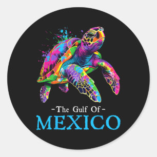 Sea Turtle The Gulf Of Mexico Forever El Golfo De Classic Round Sticker
