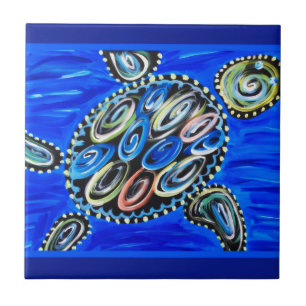 Sea Turtle Tiles Ocean Tropical Reef Marine Life
