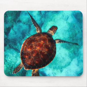 Sea Turtle Top View Mouse Mat