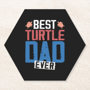 Sea Turtle Tortoise Dad Best Paper Coaster
