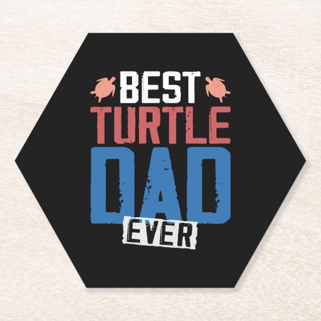 Sea Turtle Tortoise Dad Best   Paper Coaster (Front)