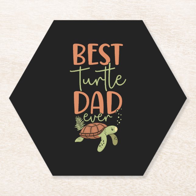 Sea Turtle Tortoise Dad Best Paper Coaster (Front)