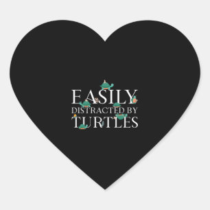 Sea Turtle Tortoise Easily       Heart Sticker