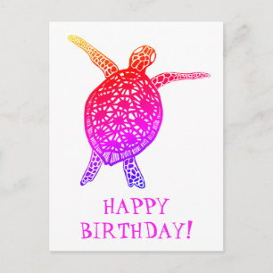 Sea Turtle Tortoise HAPPY BIRTHDAY! Postcard