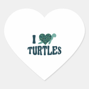 Sea Turtle Tortoise Heart I Love Heart Sticker