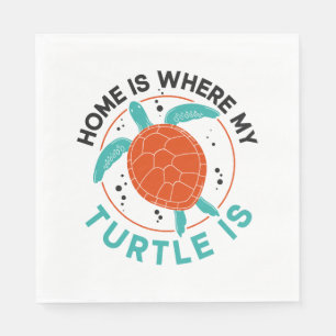 Sea Turtle Tortoise Home Is Where Napkin