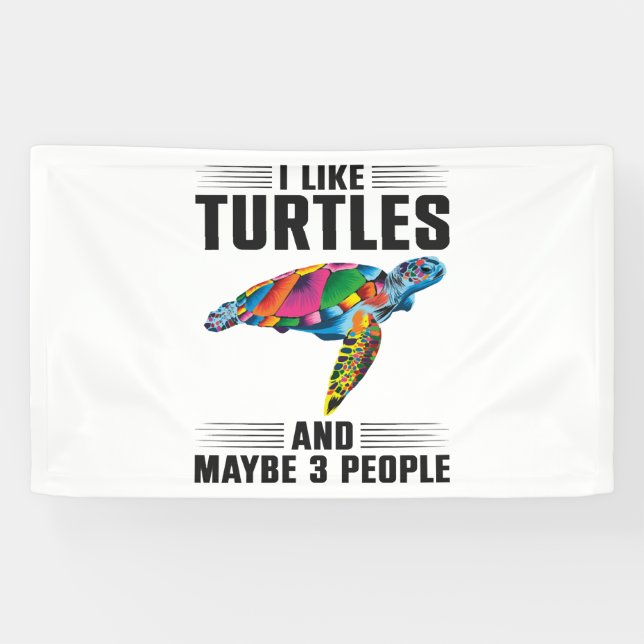 Sea Turtle Tortoise I Like Turtles   Banner (Horizontal)