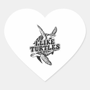 Sea Turtle Tortoise I Like Turtles Heart Sticker