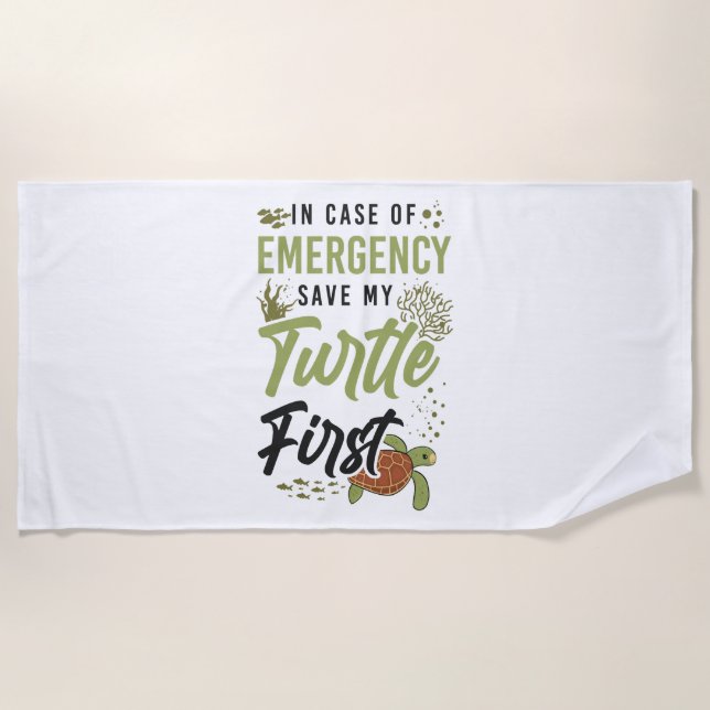 Sea Turtle Tortoise In Case Of Beach Towel (Front)