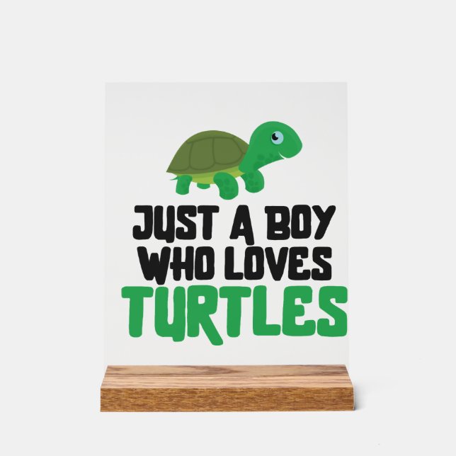 Sea Turtle Tortoise Just A Boy Who Copy Copy Acrylic Sign (Front)