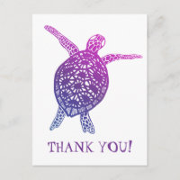Sea Turtle Tortoise THANK YOU! Purple