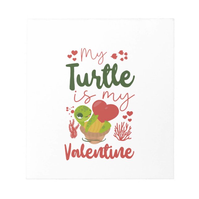 Sea Turtle Tortoise Valentines Day Copy Copy Copy Notepad (Front)