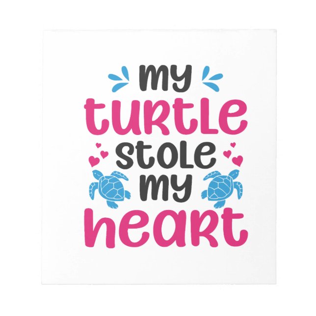 Sea Turtle Tortoise Valentines Day Copy Copy Copy  Notepad (Front)