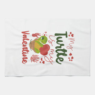 Sea Turtle Tortoise Valentines Day Copy Copy Copy Tea Towel