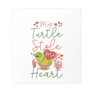 Sea Turtle Tortoise Valentines Day Copy Notepad