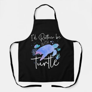 Sea Turtle Tortoise Watercolor I'd Apron