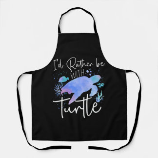 Sea Turtle Tortoise Watercolor I'd Apron