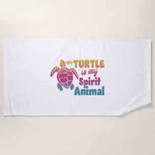 Sea Turtle Tortoise Watercolor My Beach Towel