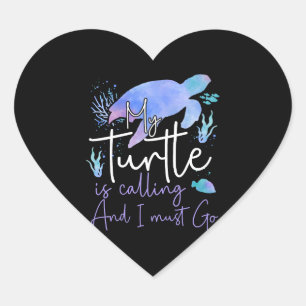 Sea Turtle Tortoise Watercolor My  Heart Sticker