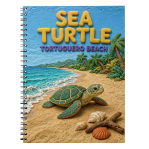 Sea Turtle Tortuguero Beach Modern KlayKoo Notebook