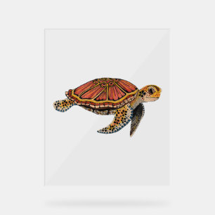 Sea Turtle Totem Animal Acrylic Sign