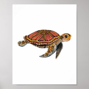 Sea Turtle Totem Animal Poster