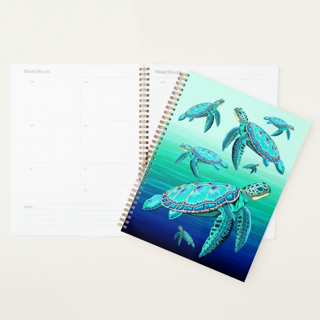 Sea Turtle Turquoise Oceanlife Planner (Display)