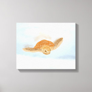 Sea Turtle under Water.  Canvas Print