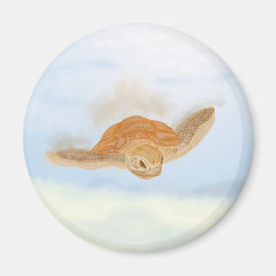 Sea Turtle under Water. Magnet