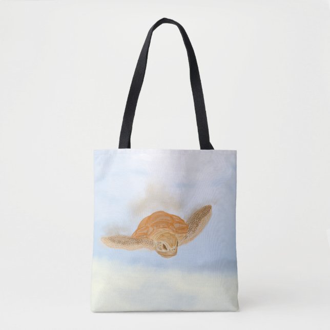 Sea Turtle under Water.  Tote Bag (Front)