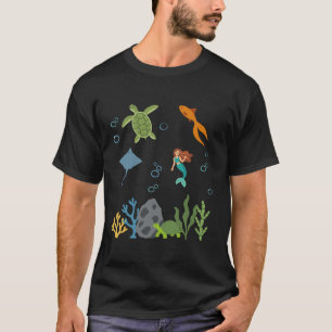 Sea Turtle Underwater Kids Mermaid T-Shirt