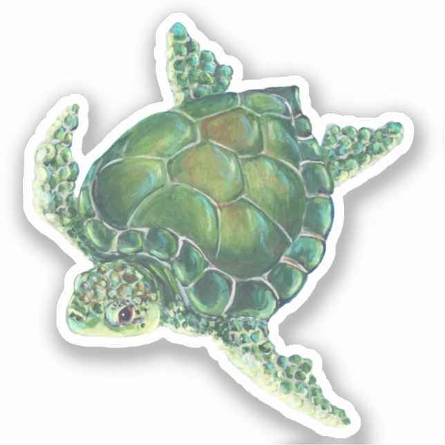 Sea Turtle Vinyl Sticker (Front)