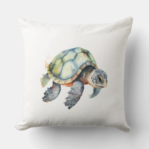Sea Turtle watercolor Cushion