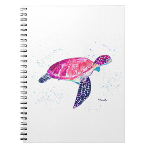 Sea turtle watercolor ocean Hawaiian tropical Notebook