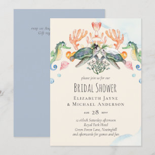 Sea Turtle Wedding Bridal Shower Invites